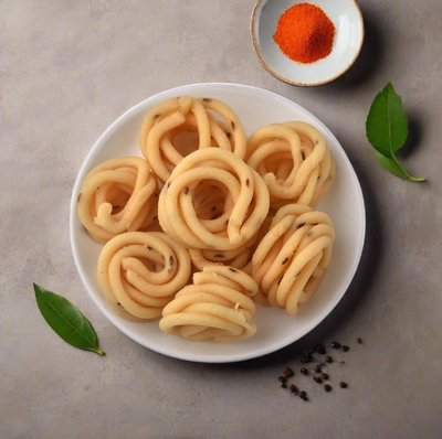 COMBO 3 (Bombay Mixture,  Andhra Murukku,  WhiteThenkuzhal Murukku,  Diamond Cuts,  Kara Boondhi,  Kurkure Masala,  Oola Pakoda,  Pori Urundai,  Coconut Burfi,  Cashew Biscuit)