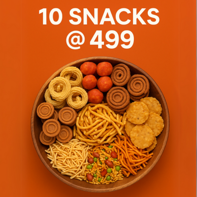 COMBO 1 (Kaara Boonthi,Milagu KaraSev,Omapodi,Kara Muruku,Bomai biscuit,Gurkure Masala,Manaparai Muruku,Thengaipal chinna muruku,Poondu Mixture,Kara Thattai,)